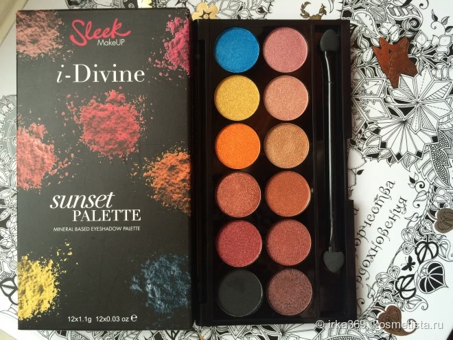 Оттенки заката в палетке Sleek MakeUP I-Divine Eyeshadow Palette 568 Sunset