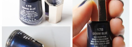 Маникюр с лаками Mavala (Denim Blue 178) и Sally Hansen Gem Crush (Showgirl Chic 01)