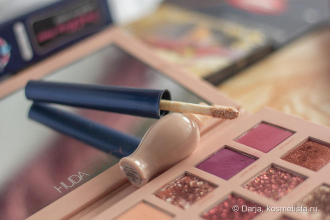 База под тени Etude House Proof 10 Eye Primer. Экстремальный тест на водостойкость + бонус: мини-туториал макияжа с палеткой Huda Beauty New Nude