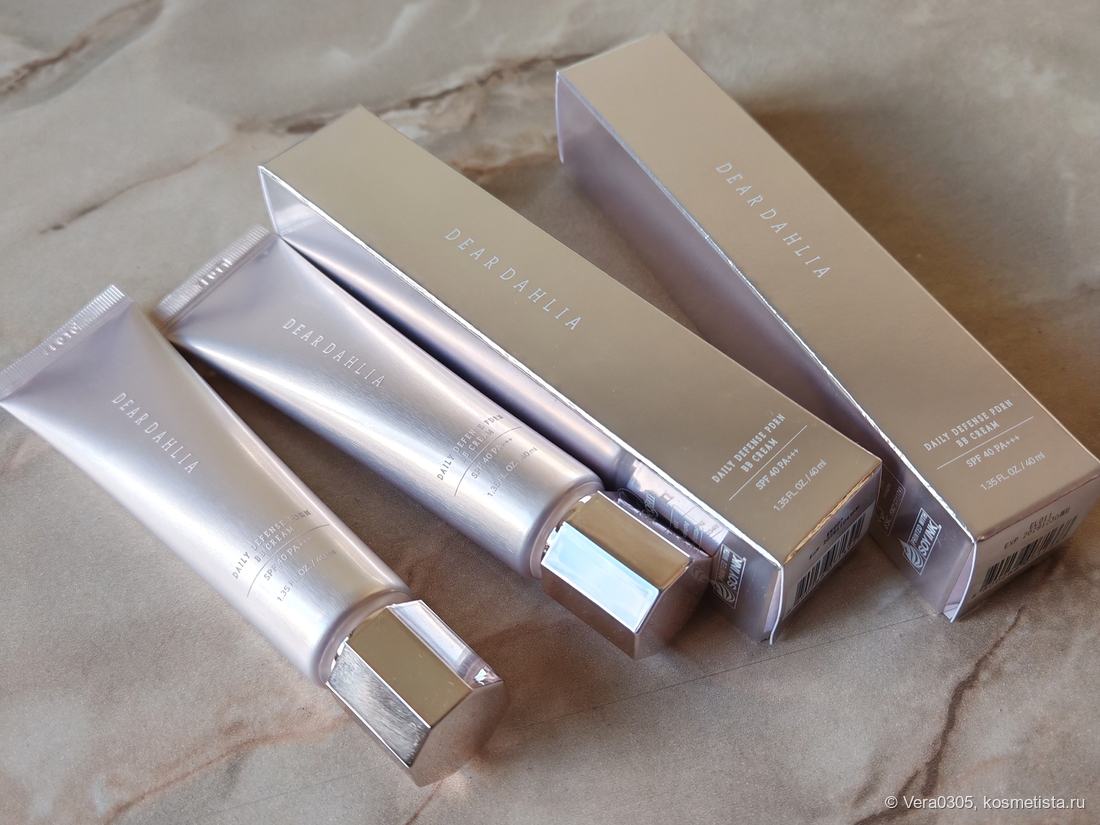 Dear Dahlia Daily Defense PDRN BB cream SPF 40 PA+++ Light Beige and Rosy Light на возрастной коже