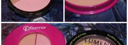 Дуо для контурирования лица - Flormar Pretty Compact Blush-On и Lumene Natural Code Mineral Bronze & Blush