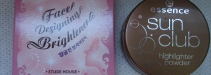 Хороший и плохой: Etude House Face Designing Brightener vs Essence Sun Club highlighter powder