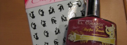 Кошка, которая гуляет сама по себе, или лак для ногтей El Corazon Charm and Beauty #855 + готовая художественная роспись Milv 77 Слайдер-дизайн от Fiera