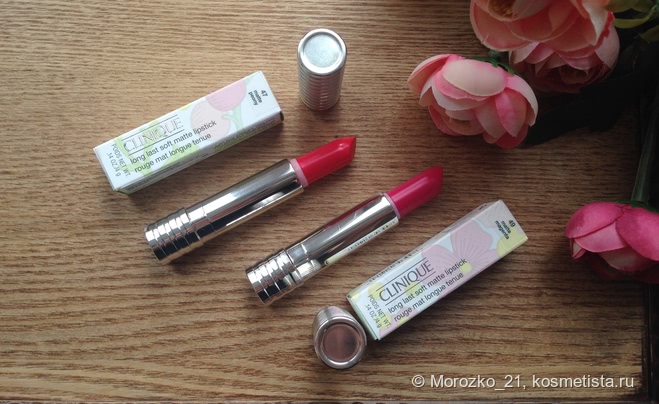 Clinique Long Last Soft Matte Lipstick в оттенках 47 Matte Peony и 49 Matte Magenta