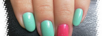 Мои карамельные лаки Flormar №№424,407,003 + мой любимый Eveline Nail Therapy