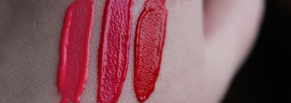 Помады Maybelline Vivid Matte Liquid by Color Sensational в оттенках №20 Coral Courage, № 30 Fuchsia Ecstasy, № 35 Rebel Red