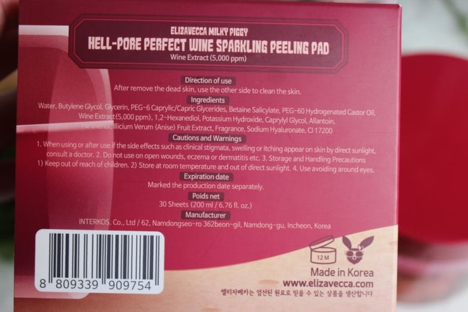 Elizavecca Milky Piggy Hell-Pore Perfect Wine Sparkling Peeling Pad