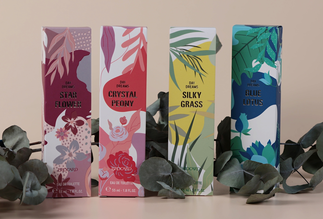 Brocard Day Dreams - Blue Lotus, Crystal Peony, Star Flower, Silky Grass