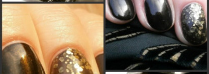 Deborah Lippmann Cleopatra in New York & L'oreal Resist&Shine Titanium № 737 - Черный маникюр с двойным дном