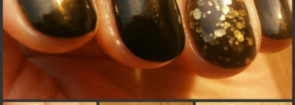 Deborah Lippmann Cleopatra in New York & L'oreal Resist&Shine Titanium № 737 - Черный маникюр с двойным дном