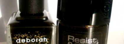 Deborah Lippmann Cleopatra in New York & L'oreal Resist&Shine Titanium № 737 - Черный маникюр с двойным дном