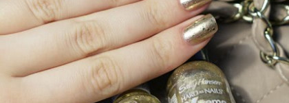 Золотой запас: Sally Hansen Xtreme wear 485 Golden-I и Essence Colour & go Make it golden