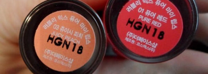 Мое открытие года: The Face Shop Lovely ME:EX Pure My Lips 01 Pure Red, 03 Juicy Peach