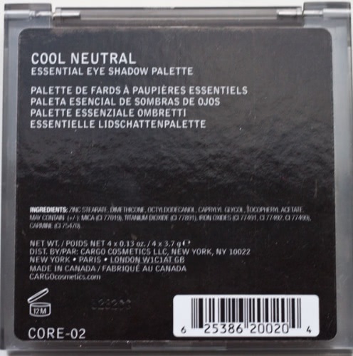 Cargo Essential Eye Shadow Palette Cool Neutral