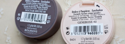Тени Bourjois Ombre A Paupieres Boite Ronde Creme-Poudre: Generose 02 и Noctam-Brune 08