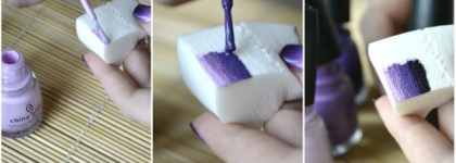 Выполняем градиент с набором  China Glaze  Ombre Grape Expectation