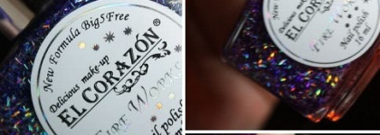Три лака из коллекции El Corazon Fireworks: Fw-06 Million dollars baby, Fw-05 Magic fairy dust, Fw-08 Aurora Borealis
