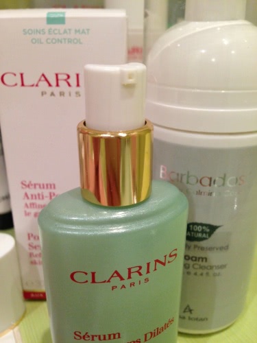 Pore Minimizing Serum Refines and smoothes skin texture Clarins и Barbados Foam Purifying Cleanser Anna Lotan