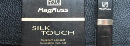 Пудра MagRuss Silk Touch Excellent compact foundation twin set 03 и взрывоопасная алая Magruss Crystal Shine Lipstick Royal Rouge 07