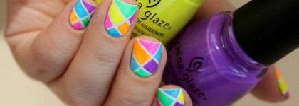 Витражный неоновый дизайн