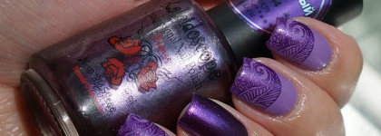 Фиолетово-ажурный маникюр