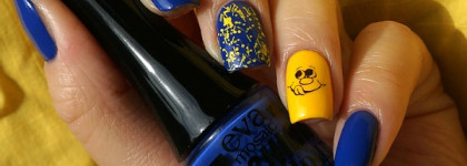 Веселый маникюр на День Смеха с помощью стемпинга