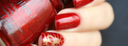China Glaze Ruby Pumps и стемпинг с Sunny Apple SA-02