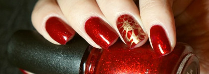 China Glaze Ruby Pumps и стемпинг с Sunny Apple SA-02