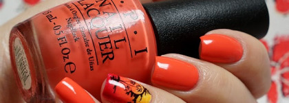 Маникюр "Закат на тропическом острове" с OPI Toucan Do It If You Try и плиткой Sunny Apple SA-08