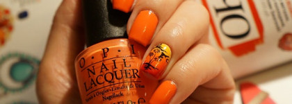 Маникюр "Закат на тропическом острове" с OPI Toucan Do It If You Try и плиткой Sunny Apple SA-08