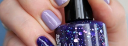 Фиолетовый снег от  Kbshimmer Snow Flaking Way и OPI Done out in deco
