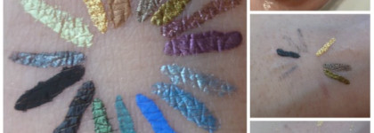 El Corazon Eyeliner: Greenstone, Sparkling Gold, Gold, Brilliant Beige, Olive, Amethyst, Metal Violet, Aquamarine, Saphire, Baby Blue, Turquoise, Emerald, Brown, Black, Wet Grey