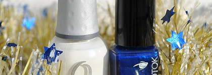 Праздничный синий маникюр