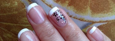 Bell French manicure #01 и наклейки для маникюра El Corazon Nail Art Premium Sticker Nsa-B20