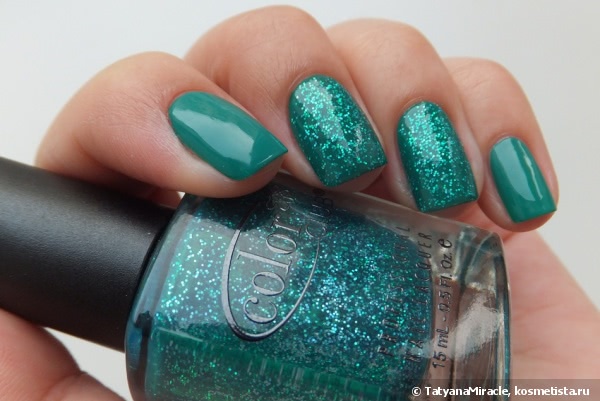 Маникюр в бирюзовых тонах с Color Club #899 Untamed Luxury & Golden Rose Color Expert #55