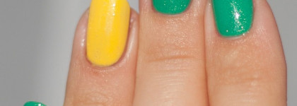 Зелёная лягушка и солнечный лучик. Лаки Sation + Rimmel