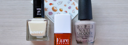 Палитра Эндрю Маккарти - любимые оттенки осени OPI Berlin there done that, Kure Bazaar Bohemian, ANNY Sunny girls