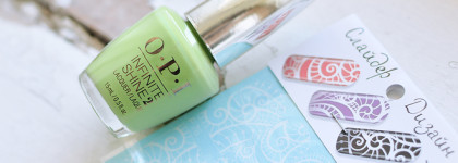 Пастели. OPI Infinite Shine: To the Finish Lime!, Bee Mine Forever, In Pursuit of Purple, Non Stop White