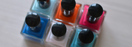 Яркая палитра июня - многоцветные маникюры с лаками Anny: Pool Party, Stormy Blue, Naked Venus, Pimp My City, Midtown Skyline, Poppy Pink