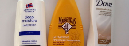 Увлажняющее молочко для тела, часть 1: Neutrogena, Le Petit Marseillais, Dove