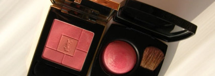 Розовые тёплые румяна: Chanel Joues Contraste 170 Rose Glacier и YSL Blush Volupté 6 Passionnée