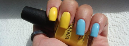 Vinylux CND Azure Wish №102 + Vinylux CND Bicycle Yellow №104