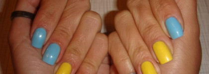Vinylux CND Azure Wish №102 + Vinylux CND Bicycle Yellow №104