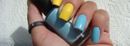 Vinylux CND Azure Wish №102 + Vinylux CND Bicycle Yellow №104
