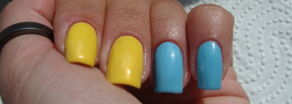 Vinylux CND Azure Wish №102 + Vinylux CND Bicycle Yellow №104