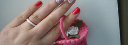 P2 Color Victim nail polish + дизайн ногтей "Весенние розы"