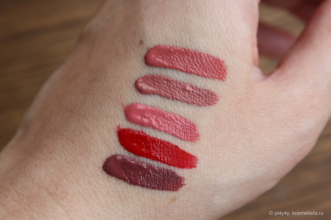 Сверху вниз: Hourglass Canvas; ABH Crush; LC Cupid; LC Red Velvet; LC Teddy Bear