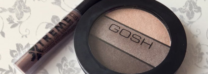 Подводка Gosh Xtreme Liquid Gel Eyeliner и тени Gosh Eyelight Trio + макияж