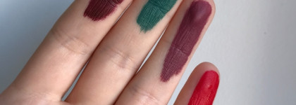 Роскошный матовый квартет. Sephora Collection Cream Lip Stain Жидкая губная помада в оттенках 29 Dark Forest, 04 Endless purple, 01 Always Red, 27 Black Cherry