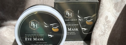 Гидрогелевые патчи для глаз Brit Hair Group с частицами золота и чёрным жемчугом Black Pearl & Gold Hydrogel Eye Mask: результат до и после